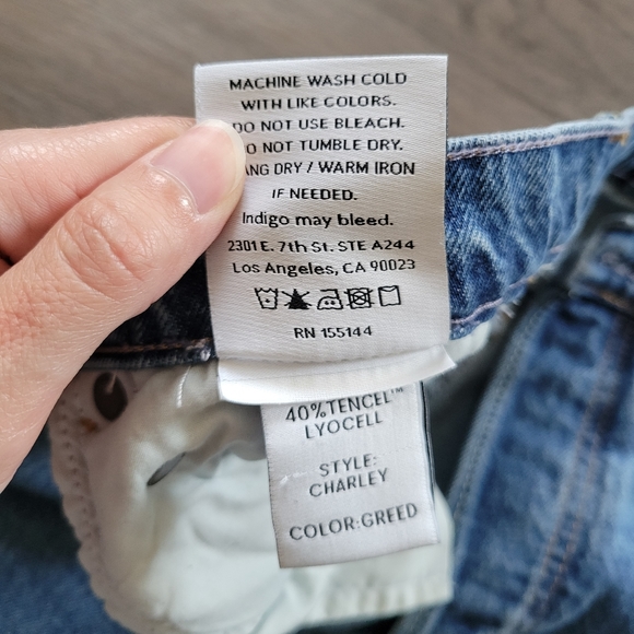 Boyish Charley Wide Leg Cropped Jeans in Greed Wash Size 25 - Picture 9 of 16